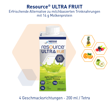 Tetra-Pack Resource® Ultra Fruit mit Geschmacksicons.