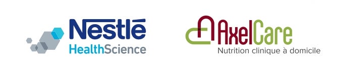 Nestlé Health Science logo and the Axelcare Nutrition clinique à domicile logo